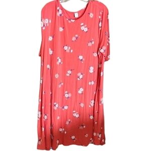 Old Navy Womens dress size 2x peach ish pink/red floral midi